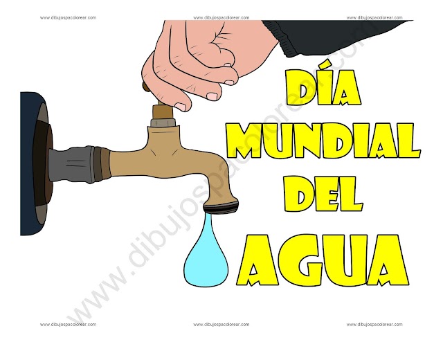 Día Mundial del Agua dibujo a color y para colorear